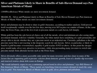 silver and platinum likely to share in benefits of safe-have