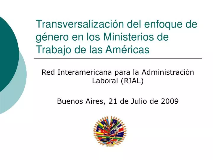 transversalizaci n del enfoque de g nero en los ministerios de trabajo de las am ricas