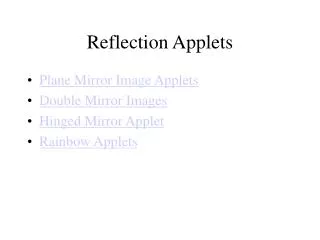 Reflection Applets