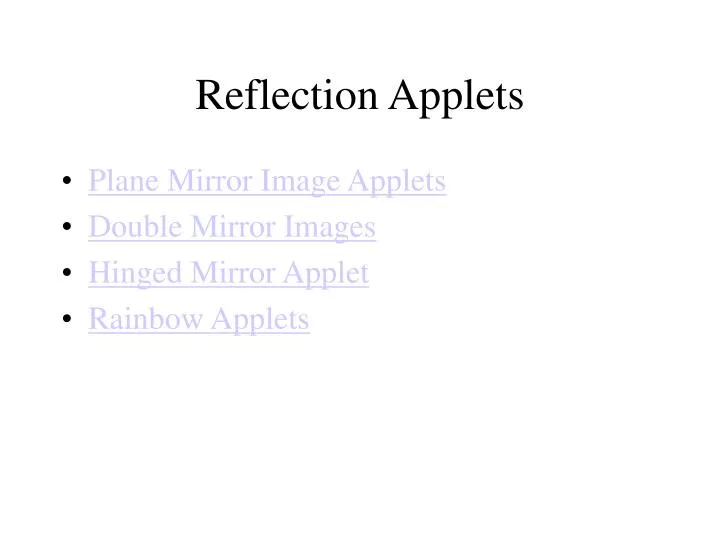 reflection applets