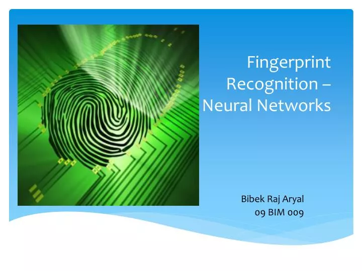 fingerprint recognition neural networks