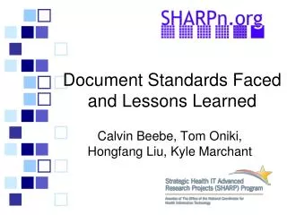 Document S tandards Faced and Lessons Learned