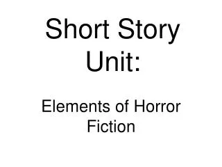 short story unit