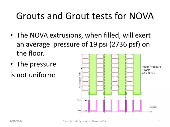 grouts and grout tests for nova
