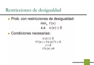 restricciones de desigualdad