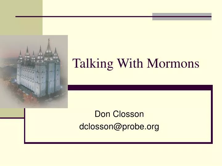 talking with mormons