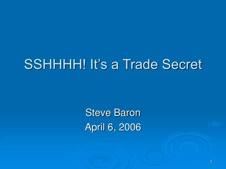 sshhhh it s a trade secret