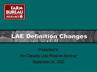 LAE Definition Changes