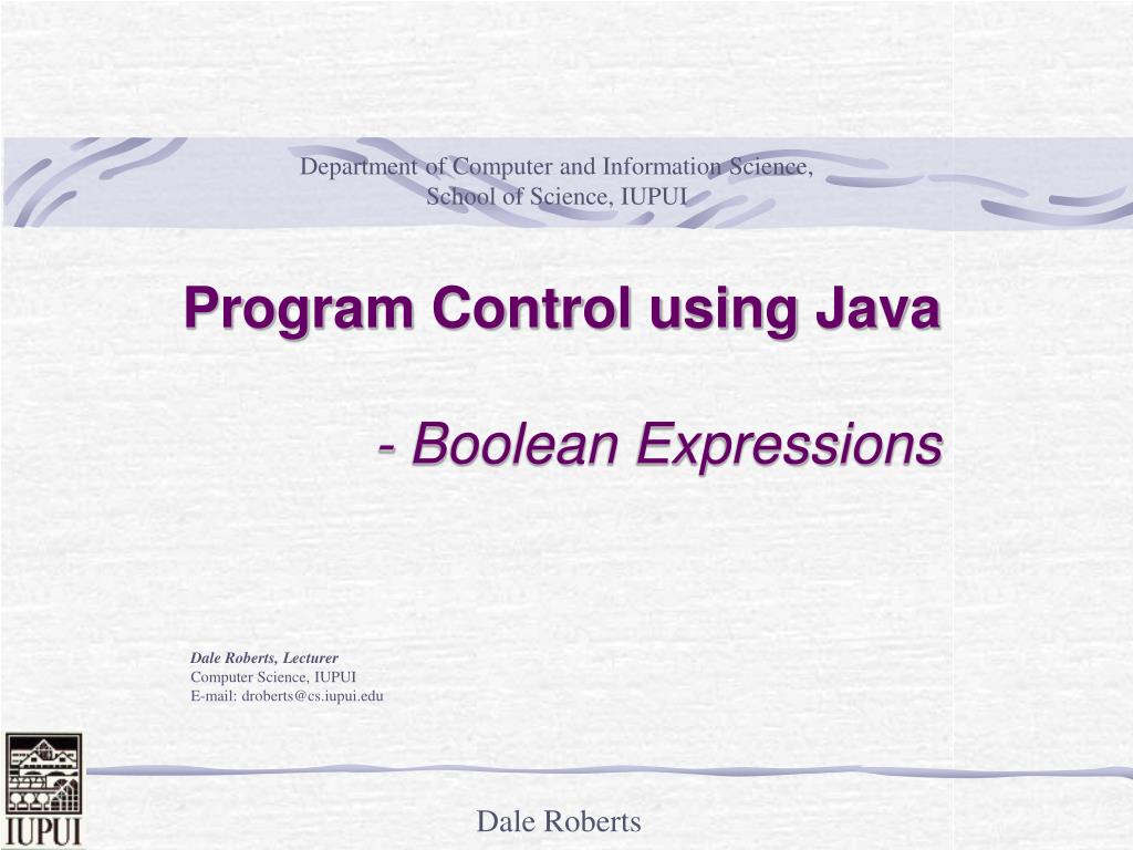 PPT - Program Control using Java - Boolean Expressions PowerPoint ... image.