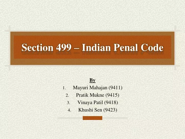 section 499 indian penal code