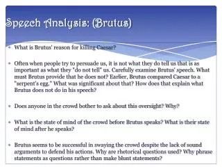 Speech Analysis: (Brutus)