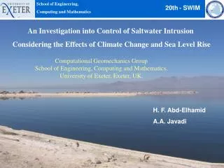 An Investigation into Control of Saltwater Intrusion Considering the Effects of Climate Change and Sea Level Rise