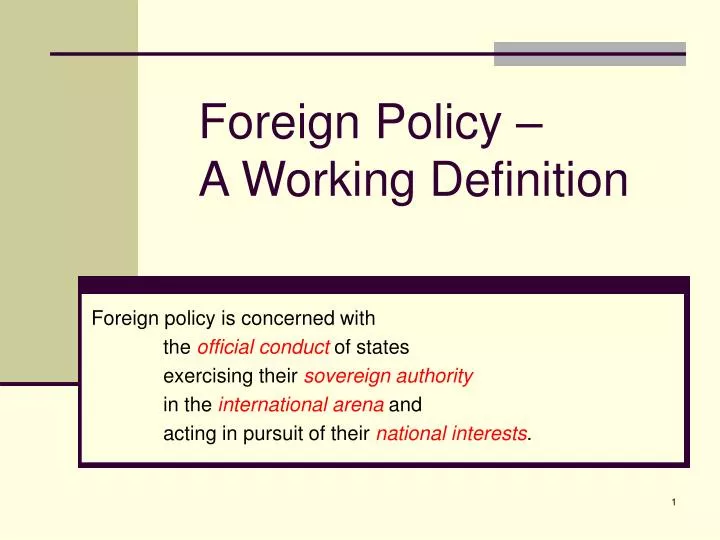 foreign policy a working definition