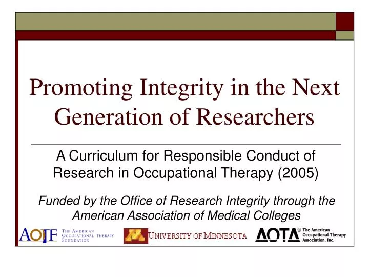 promoting integrity in the next generation of researchers