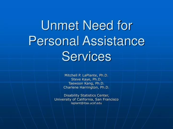 unmet need for personal assistance services