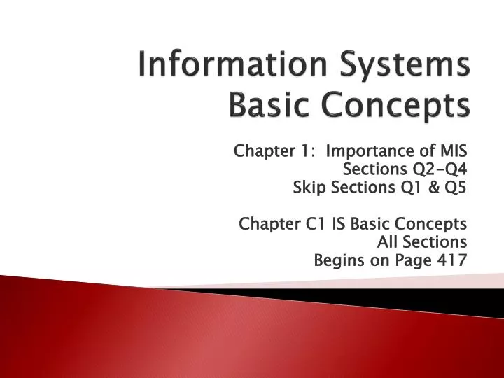 information systems basic concepts