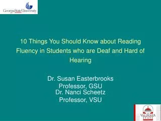 10 Things You Should Know about Reading Fluency in Students who are Deaf and Hard of Hearing