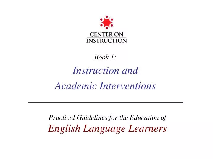 book 1 instruction and academic interventions