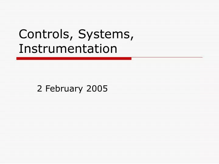 controls systems instrumentation