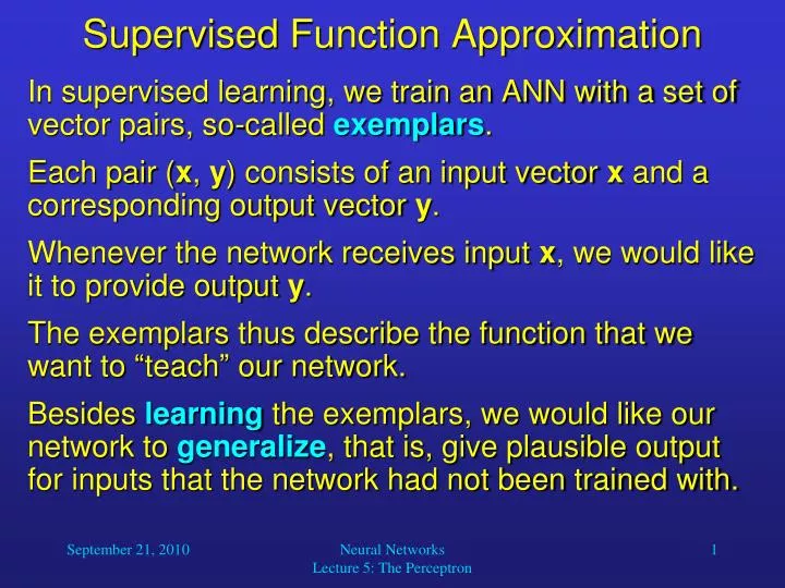 supervised function approximation