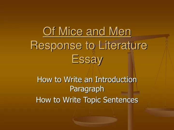 of mice and men response to literature essay
