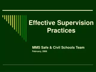 Effective Supervision Practices