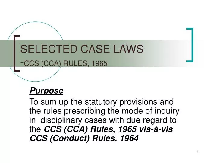 selected case laws ccs cca rules 1965