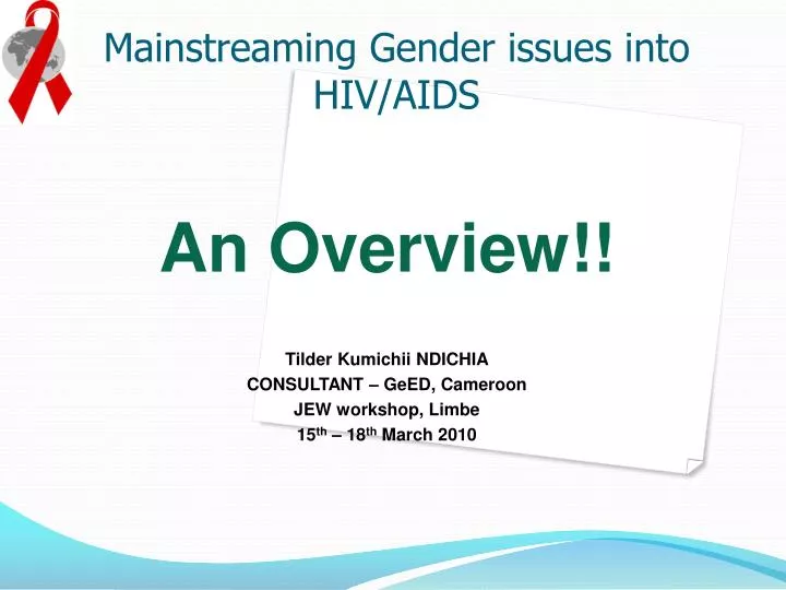 mainstreaming gender issues into hiv aids