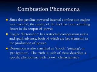 Combustion Phenomena