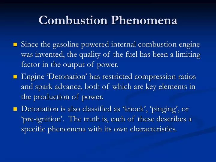 combustion phenomena