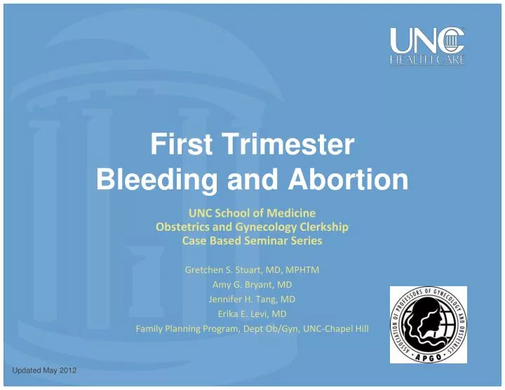 first trimester bleeding and abortion
