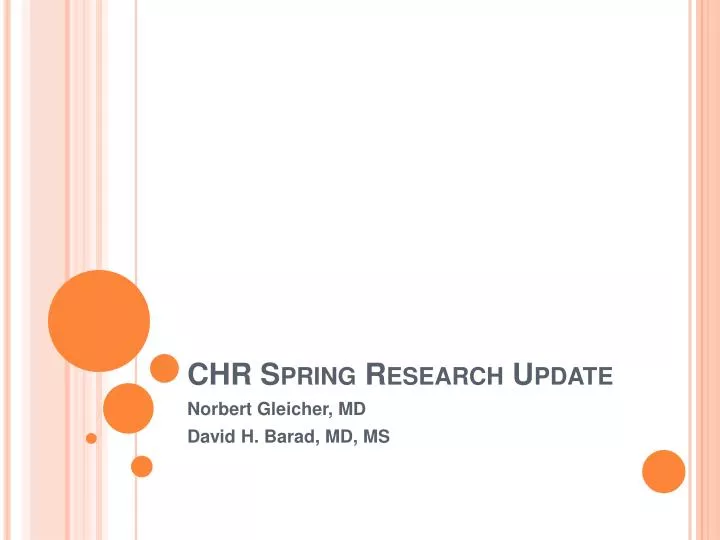 chr spring research update