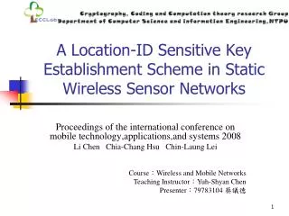 A Location-ID Sensitive Key Establishment Scheme in Static Wireless Sensor Networks