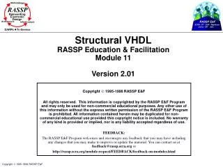 Structural VHDL RASSP Education &amp; Facilitation Module 11 Version 2.01