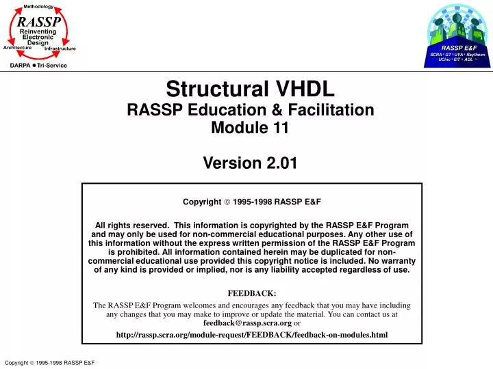 structural vhdl rassp education facilitation module 11 version 2 01