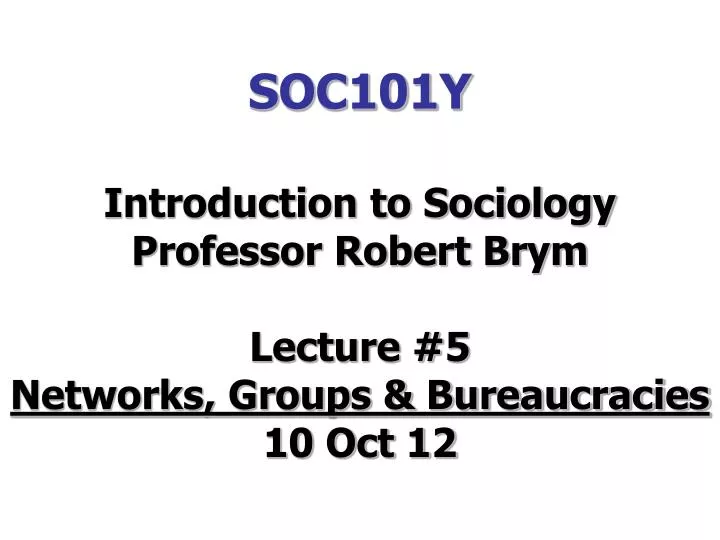 soc101y