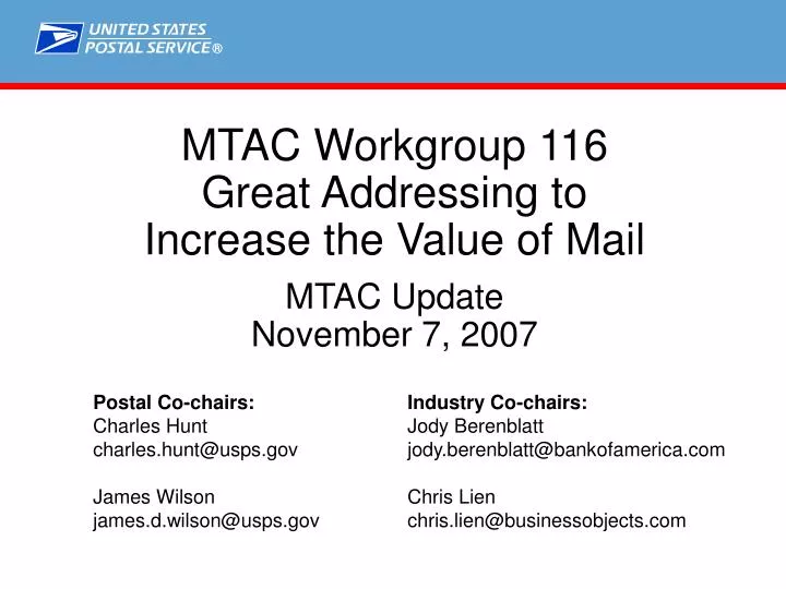 mtac workgroup 116 great addressing to increase the value of mail
