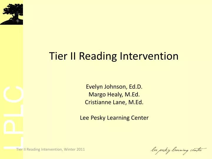 tier ii reading intervention