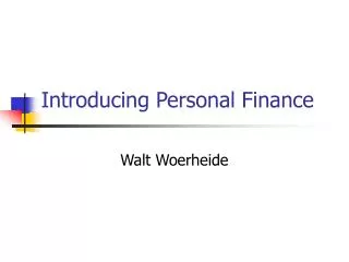 Introducing Personal Finance