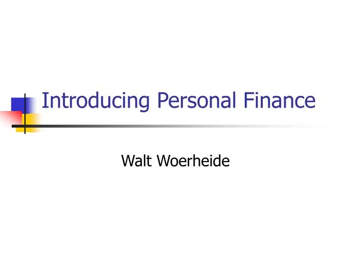 introducing personal finance