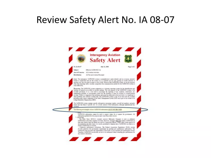 review safety alert no ia 08 07