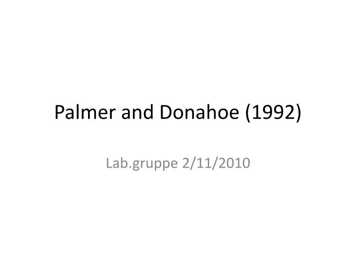palmer and donahoe 1992