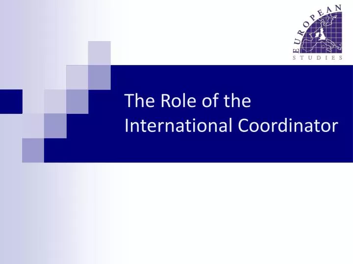 the role of the international coordinator