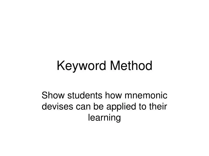 keyword method
