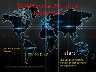 World Events (2011-12) &amp; Britain Quiz