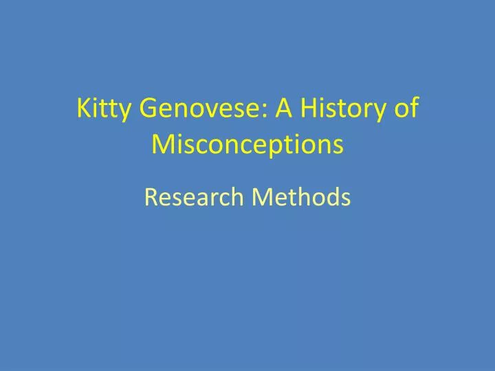 kitty genovese a history of misconceptions