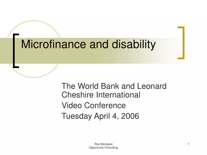 microfinance and disability