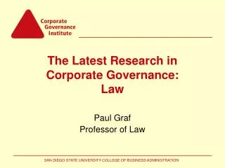 the latest research in corporate governance law