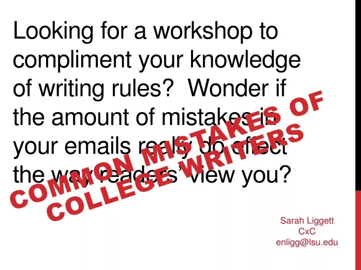 common mistakes of college writers