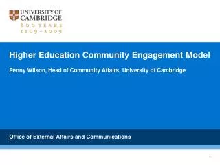 Higher Education Community Engagement Model